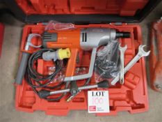 Husqvarna DM230 hand held 110v core drill with Husqvarna DS 150 drill stand Please note; This LOT is