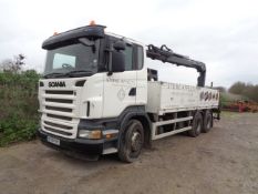 Scania R420 LB6 x 2MNA rigid 26ton dropside flat bed truck