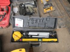 Mini laser level kit to include rotating level unit, tripod, line generating prism & carry case