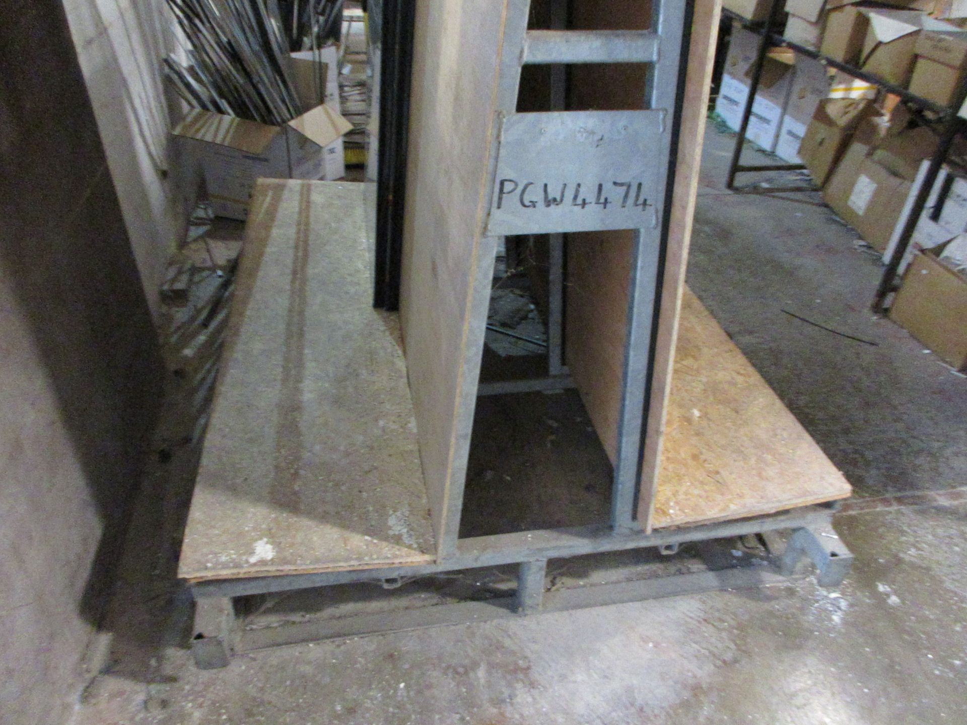 Static forkliftable metal frame double sided glass racks, 1500 x 1150 x H:2000mm - Image 2 of 3