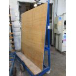 Mobile metal frame single sided extendable glass rack, 1500 x 600 x H: 2100mm