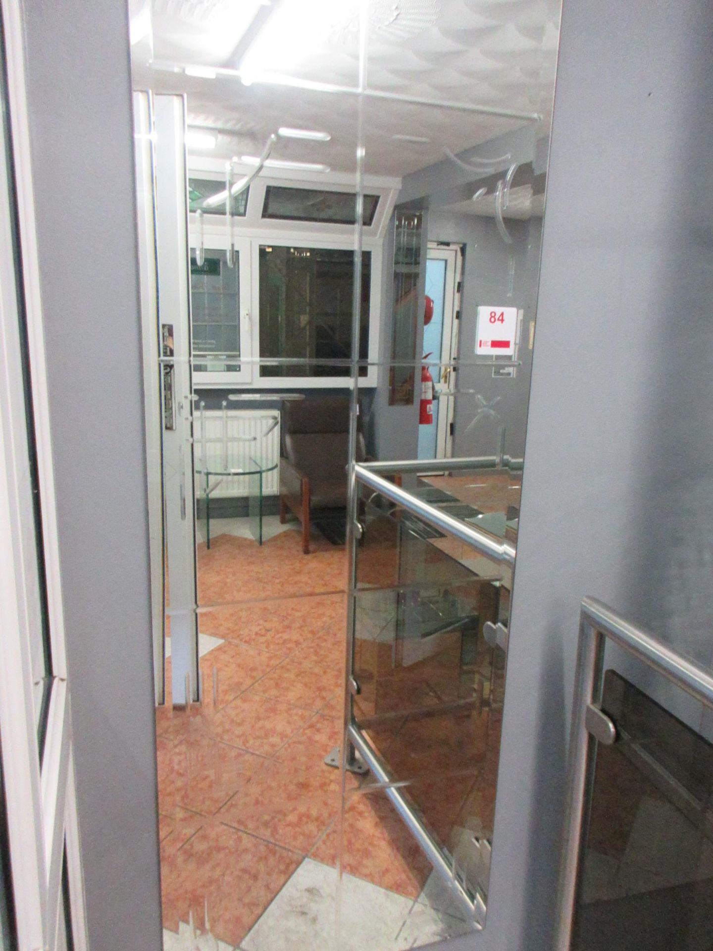 Wall mounted curved mirror, 600 x 1800mm