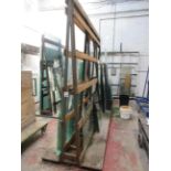 Static metal frame double sided glass rack, 3100 x 1000 x H:2600mm