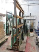 Static metal frame double sided glass rack, 3100 x 1000 x H:2600mm