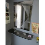 Smoked mirror, 500 x 700mm and 1 x shelf 710 x 210