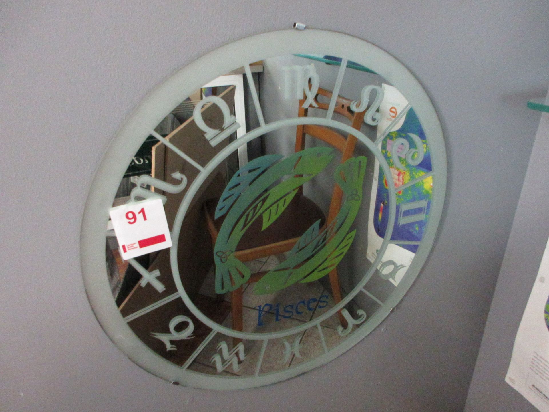 Wall mounted circular mirror, dia. 600mm