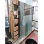 Timber framed double sided glass rack, 1950 x 880 x H: 1800mm