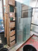Timber framed double sided glass rack, 1950 x 880 x H: 1800mm