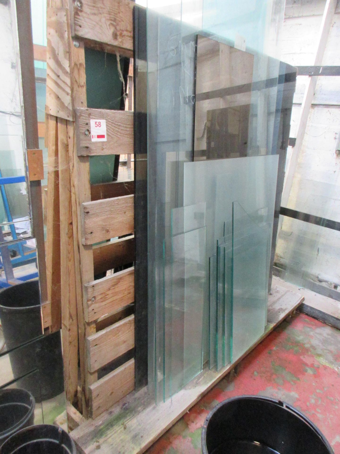 Timber framed double sided glass rack, 1950 x 880 x H: 1800mm