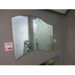 Wall mounted waved mirror, 800 x 1800mm