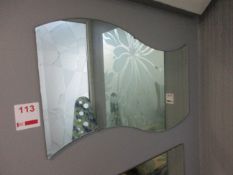 Wall mounted waved mirror, 800 x 1800mm