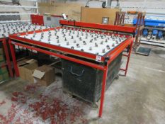 Thermoseal roller tables with manual foot control pneumatic clamping, 1900 x 1500mm, serial no.