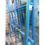 Mobile metal frame single sided extendable glass rack, 1500 x 600 x H: 2100mm - excluding contents