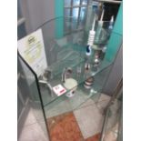 Glass 2-shelf shelving unit, 700 x 300 x 1000mm