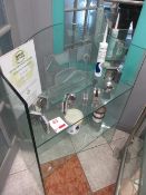 Glass 2-shelf shelving unit, 700 x 300 x 1000mm