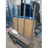 Mobile metal frame single sided glass rack, 1400 x 600 x H: 2100mm
