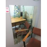 Wall mounted etched mirror, 700 x 900mm