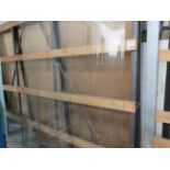 Static metal frame single sided glass rack, 3100 x 700 x H:2500mm