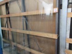 Static metal frame single sided glass rack, 3100 x 700 x H:2500mm