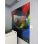 Coloured glass wall mounted picture, 900 x 900mm