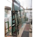 Static metal frame double sided glass rack, 3100 x 900 x H:2500mm