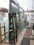 Static metal frame double sided glass rack, 3100 x 900 x H:2500mm