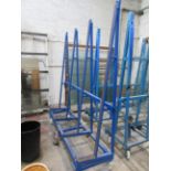 Mobile metal frame single sided extendable glass rack, 1500 x 600 x H: 2100mm