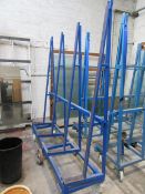 Mobile metal frame single sided extendable glass rack, 1500 x 600 x H: 2100mm