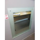 Wall mounted etched framed mirror, 600 x 700mm