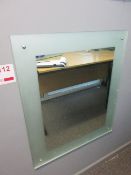 Wall mounted etched framed mirror, 600 x 700mm