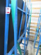 Mobile metal frame single sided extendable glass rack, 1500 x 600 x H: 2100mm - excluding contents