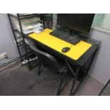 HP Core i5 desk top computer, noc flat screen monitor, keyboard, mouse, HP Deskjet 2710e printer and