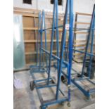Mobile metal frame single sided extendable glass rack, 1500 x 600 x H: 2100mm - excluding contents