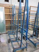 Mobile metal frame single sided extendable glass rack, 1500 x 600 x H: 2100mm - excluding contents