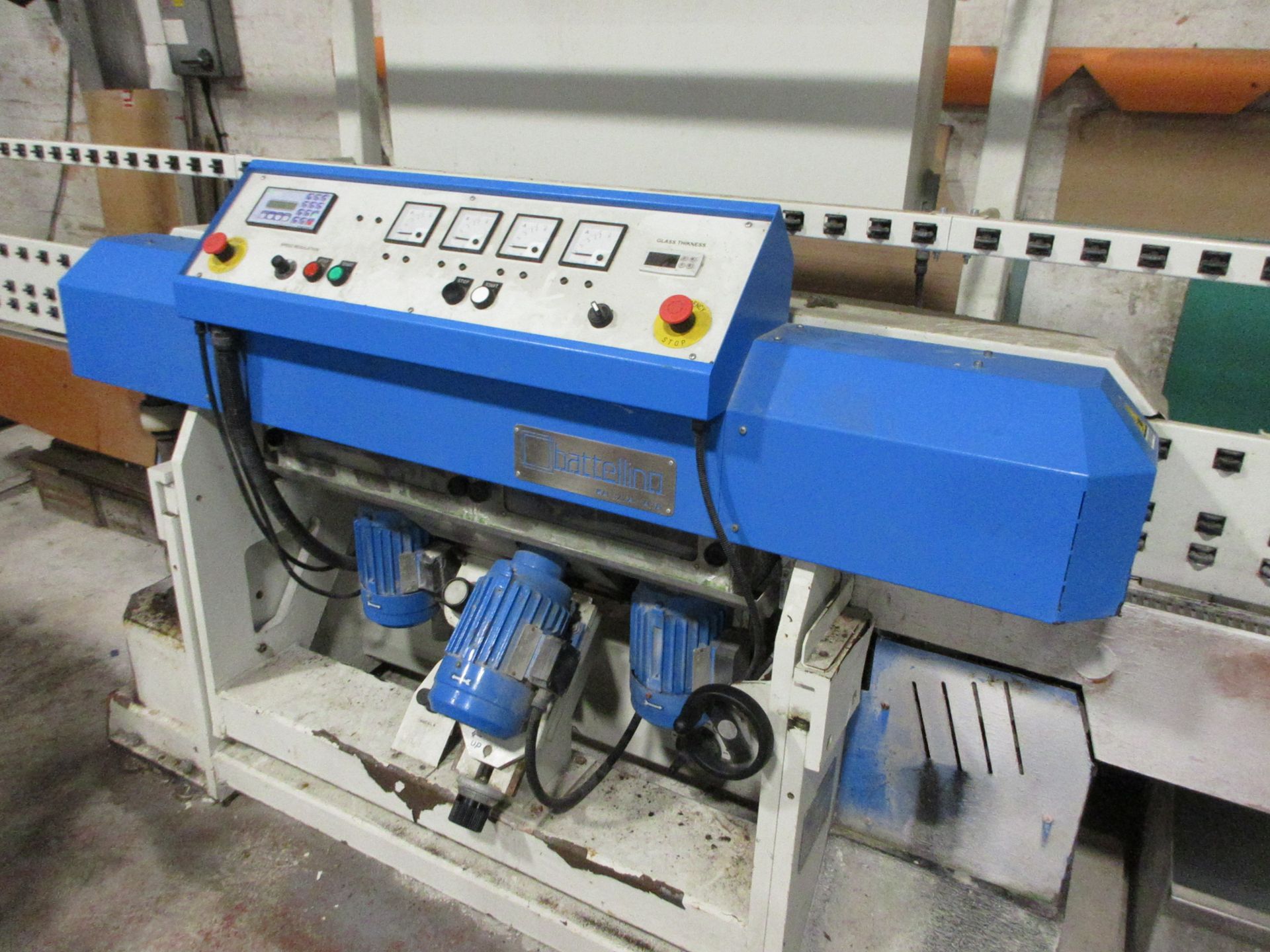Battellino FP4 glass straight edge grinding machine, serial no. 121 (2017), 4900 x 1350mm roller - Image 2 of 6