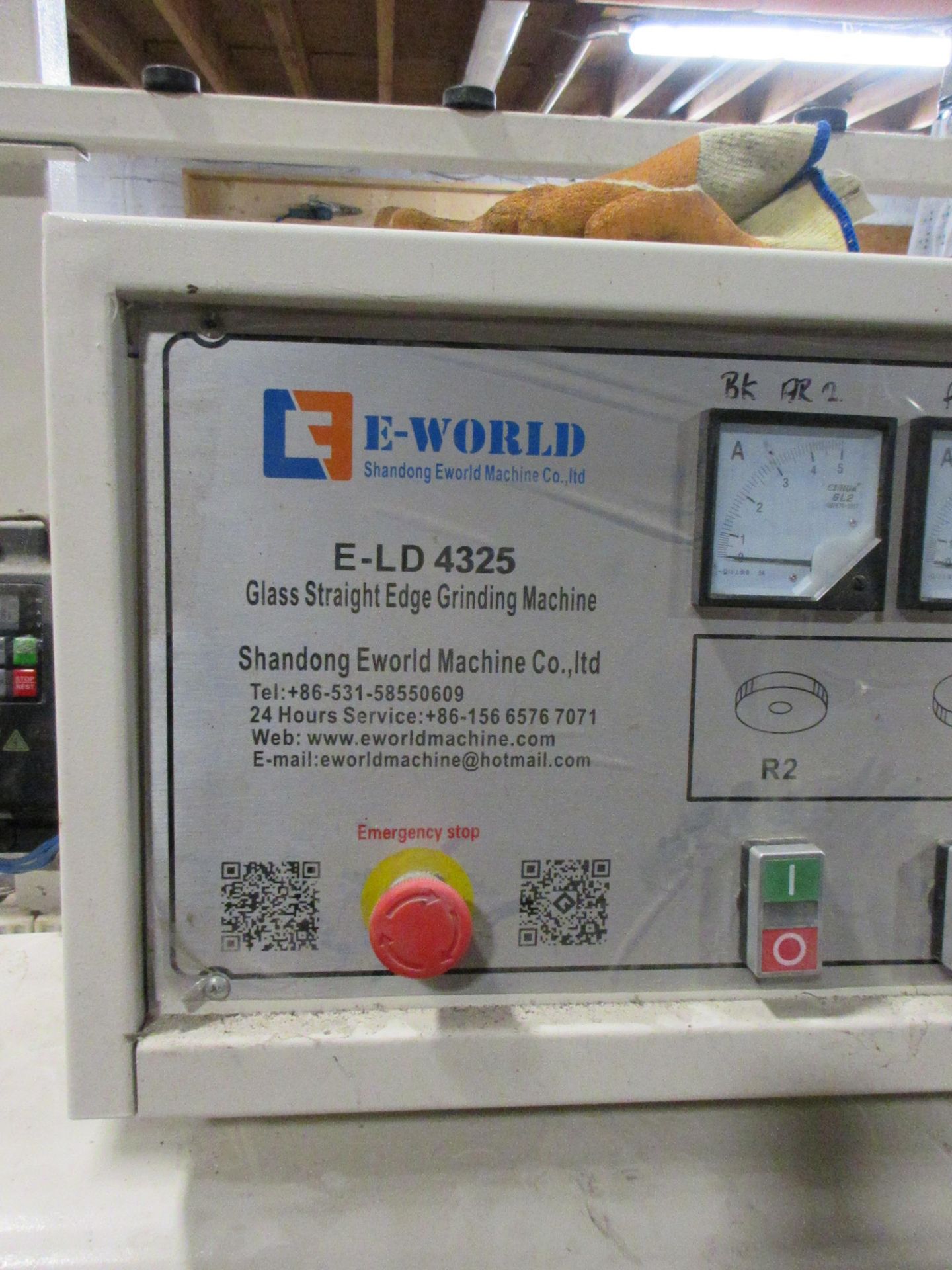 Shandong E World Machine Co E-LD 4325 glass straight edge grinding machine, power lamp, overload - Image 4 of 7