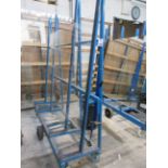 Mobile metal frame single sided extendable glass rack, 1500 x 600 x H: 2100mm - excluding contents