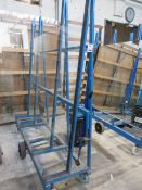 Mobile metal frame single sided extendable glass rack, 1500 x 600 x H: 2100mm - excluding contents