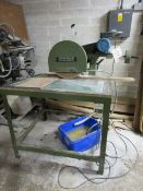 John Rouse Glass Machinery Ltd finger grip machine, table size 850 x 1000mm, wheel diameter