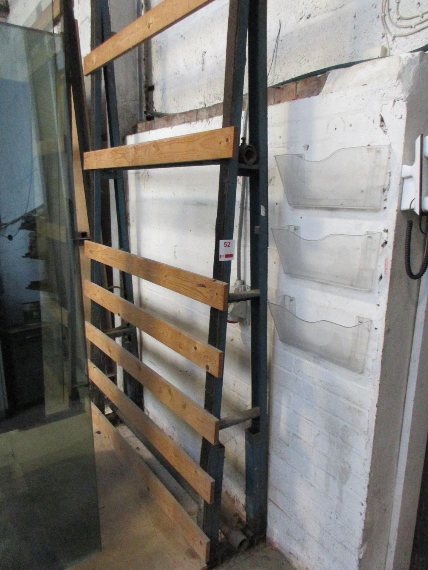 Static metal frame single sided glass rack, 1400 x 800 x H:2700mm