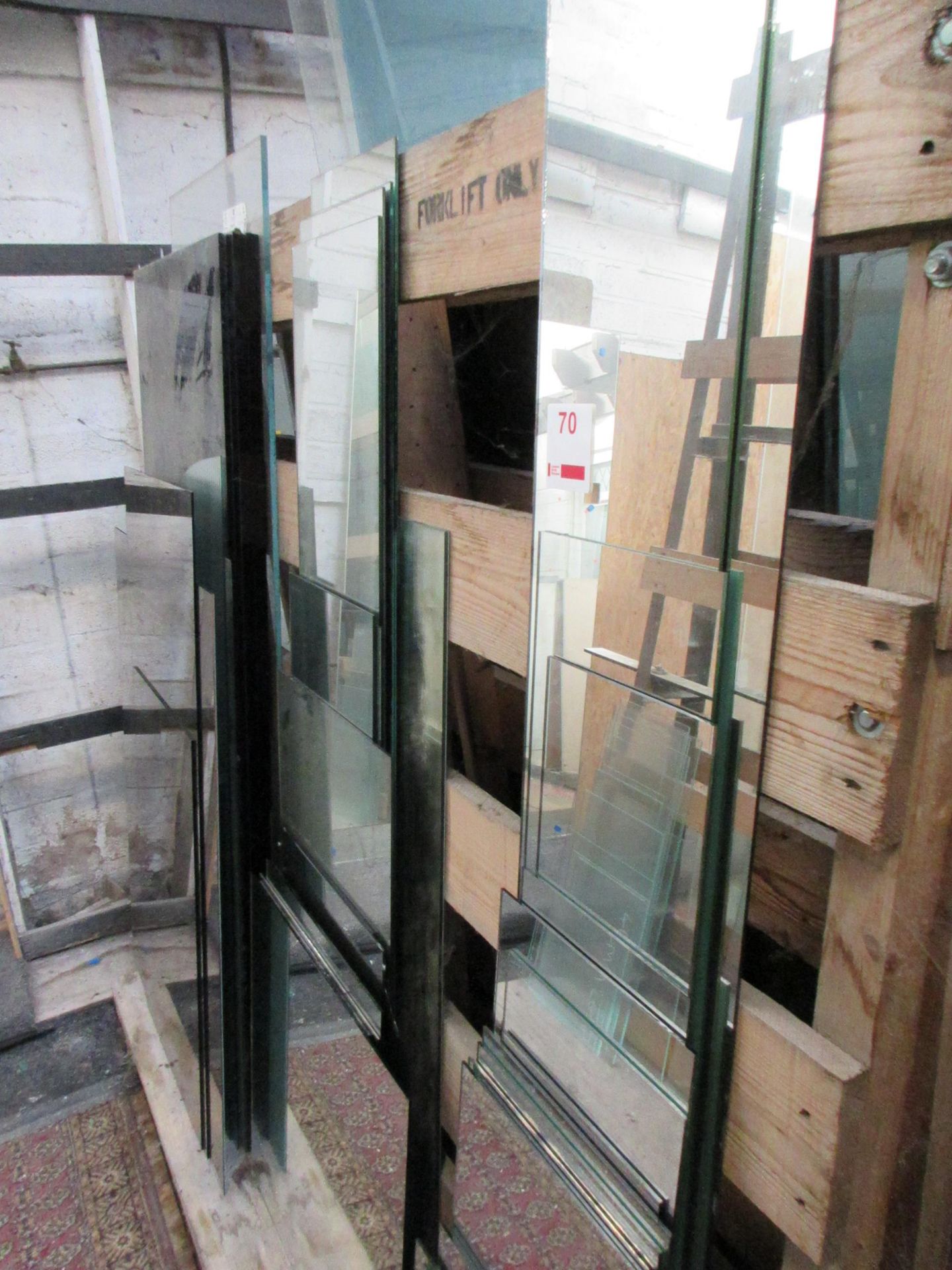Assorted size and thickness clear and smoked glass, as lotted