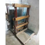 Twin metal frame glass rack, 1400 x 870 x H: 1400mm