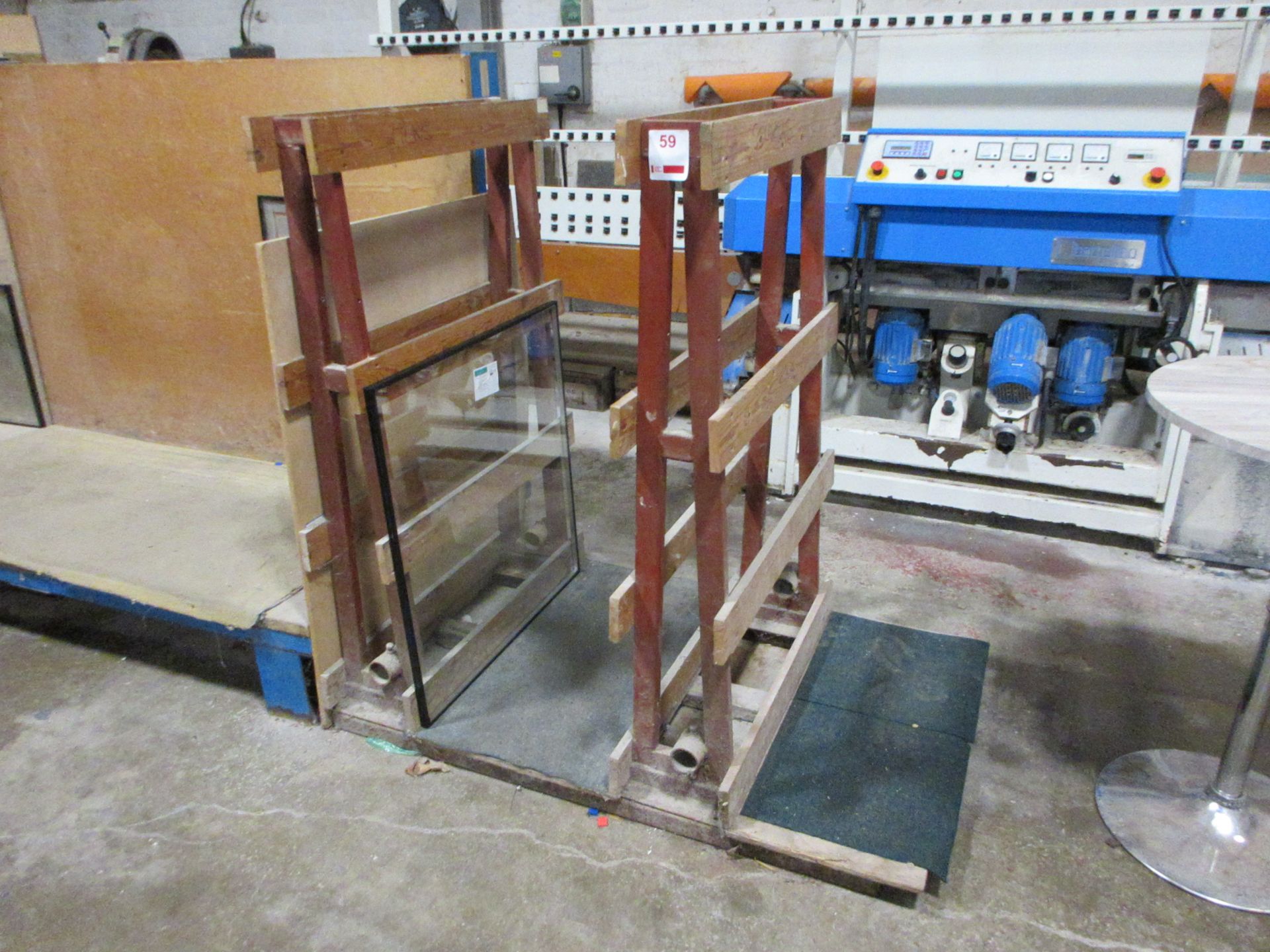 Twin metal frame glass rack, 1400 x 870 x H: 1400mm