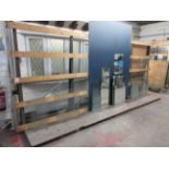 Static metal frame single sided glass rack, 4900 x 800 x H:2200mm