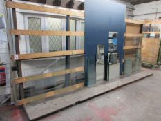 Static metal frame single sided glass rack, 4900 x 800 x H:2200mm