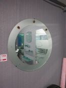 Wall mounted circular etched frame mirror, dia. 600mm