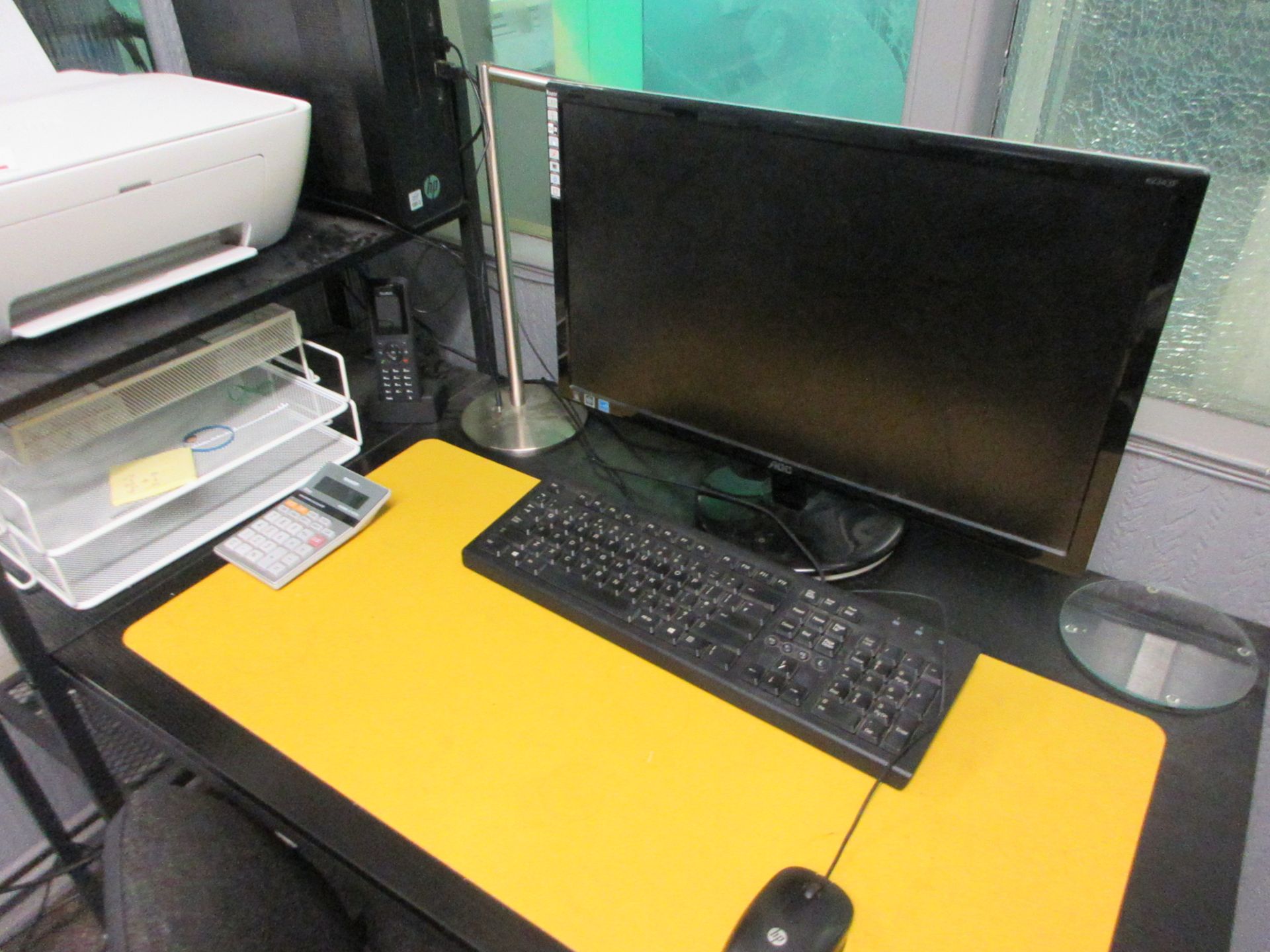 HP Core i5 desk top computer, noc flat screen monitor, keyboard, mouse, HP Deskjet 2710e printer and - Image 3 of 5