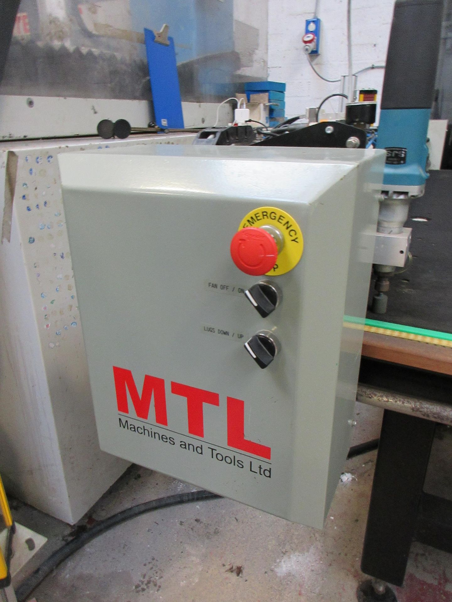 MTL CNC Cougar XY ED Glass cutting table, serial no. MTLCOUED118R, & bench, with Makita SRS glass - Image 4 of 7