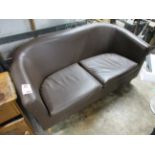 Leatherette two seat tub chair