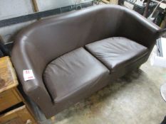 Leatherette two seat tub chair